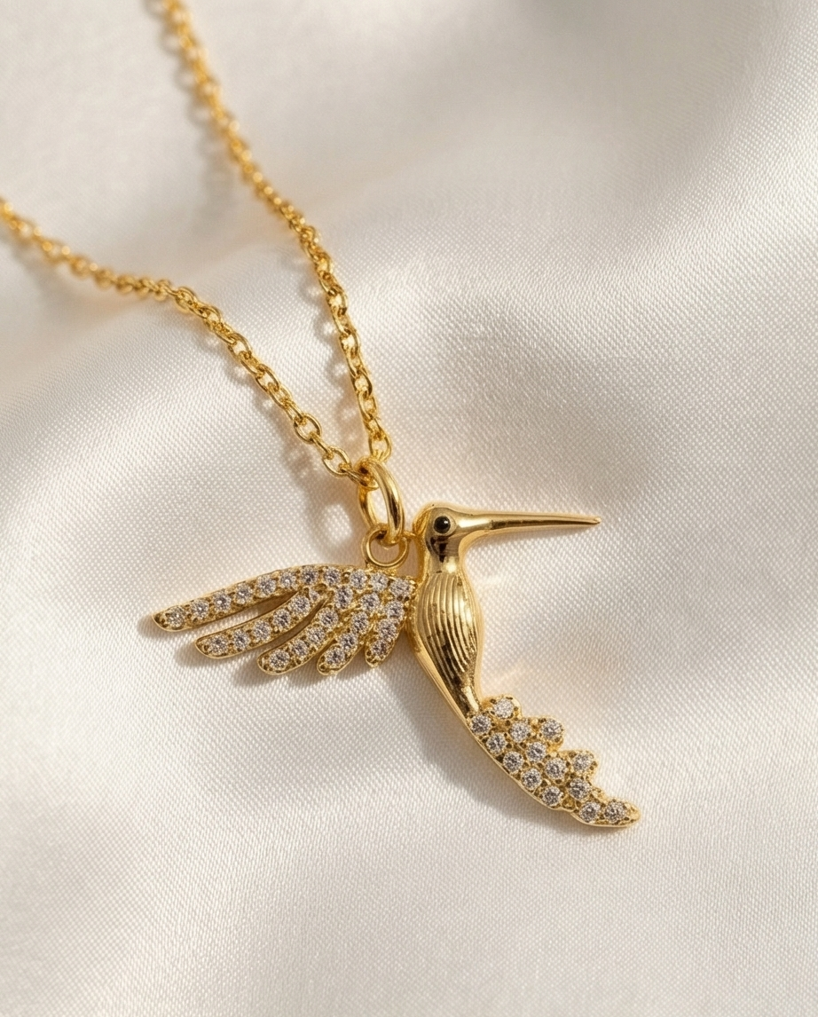 The Hummingbird Necklace | 16” | Gold Filled