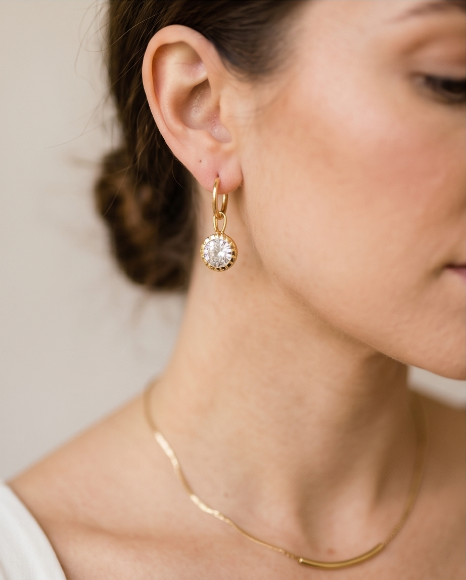 The Soleil | 14k Gold Filled CZ Hoop Earrings
