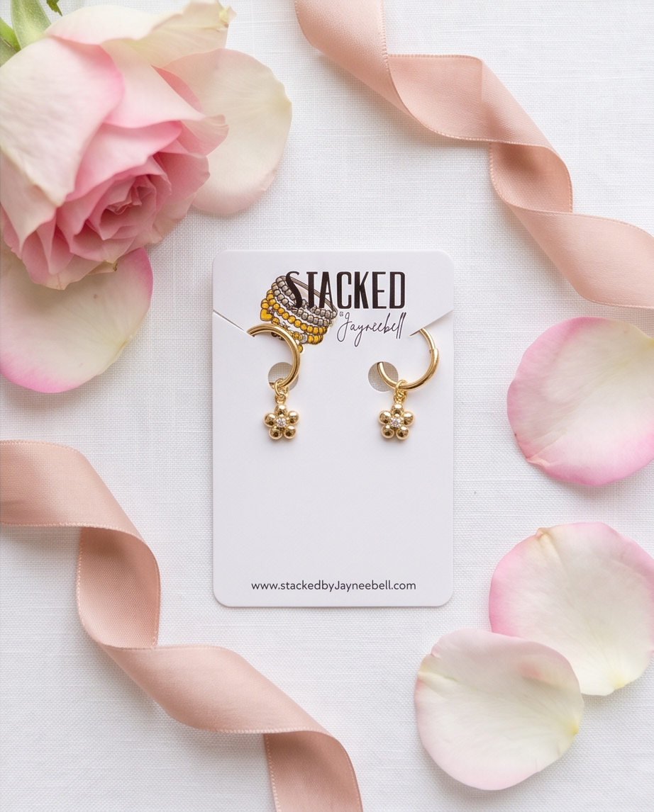 The Honey Bloom | 14k Gold Filled Flower Hoop Earrings