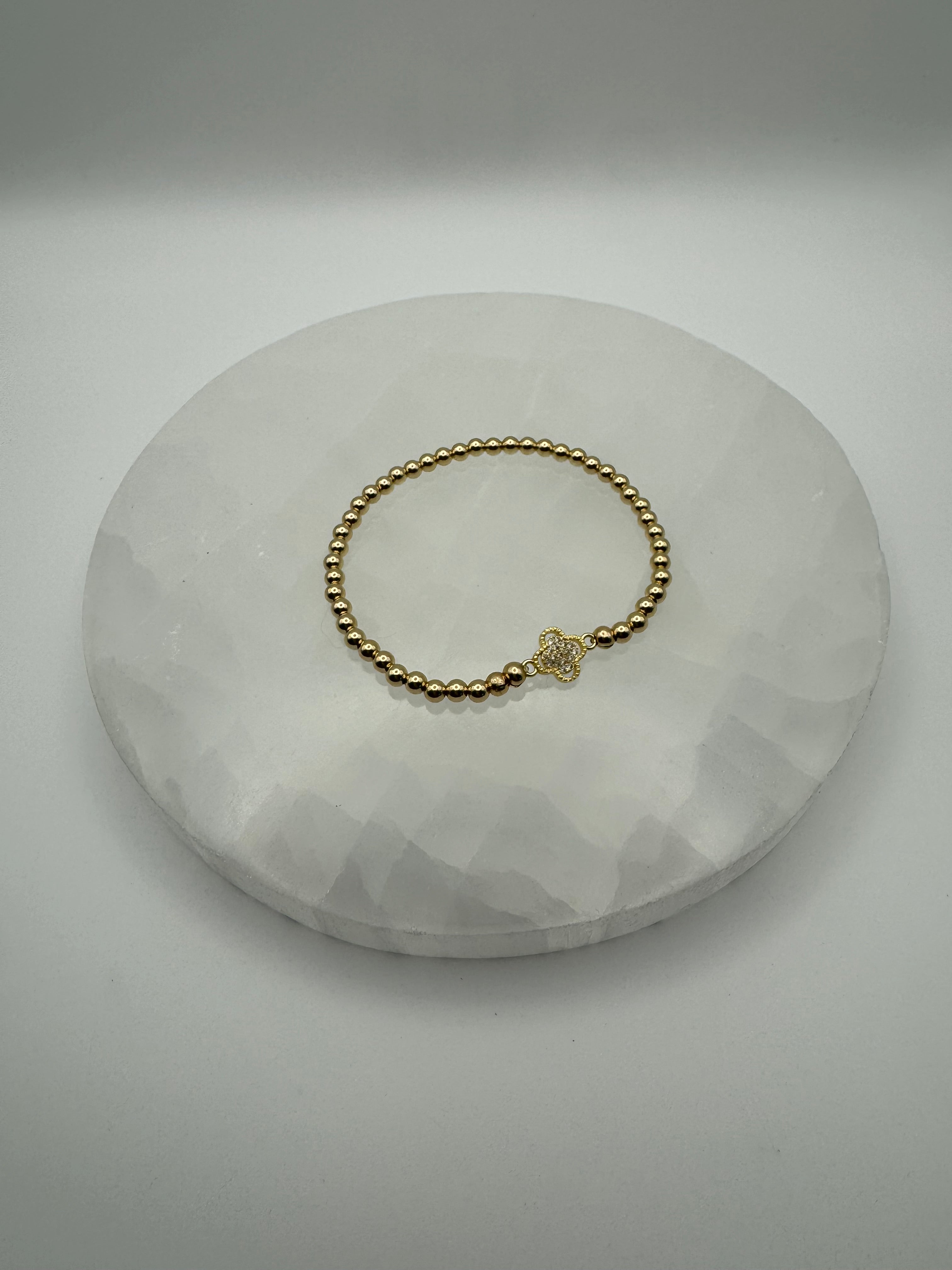 The Van Clover Bracelet | 4mm Stretch | 14k Gold Filled