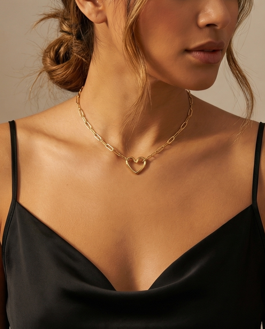 The Devotion Choker | Gold Filled Floating Heart Necklace