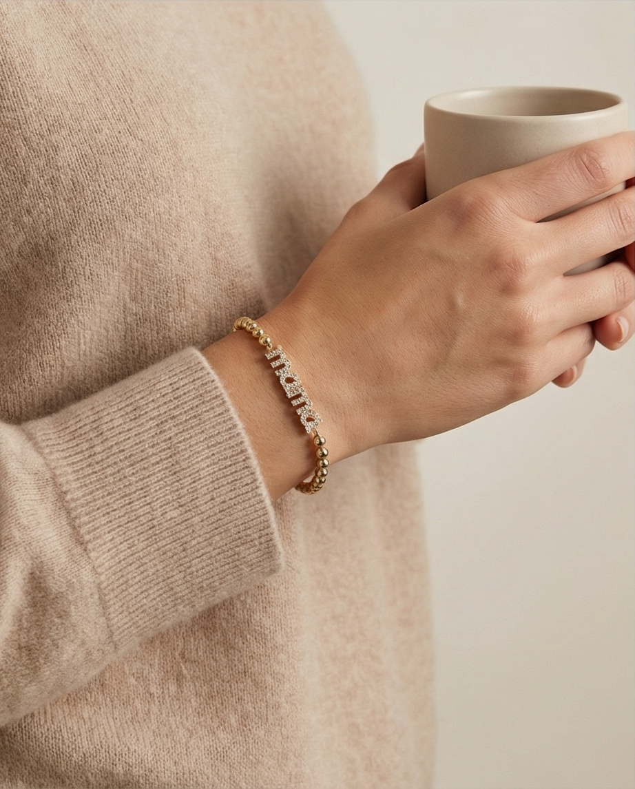 The Mama Bracelet | 4mm Stretch | 14k Gold Filled