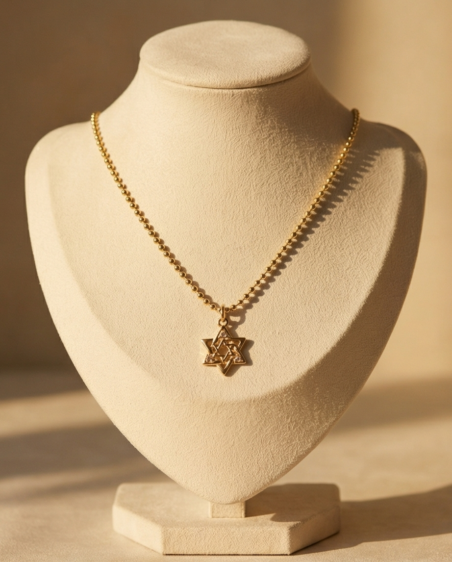 The Sacred Star Necklace | 14k Gold Filled Beaded Chain + Pavé Star Pendant