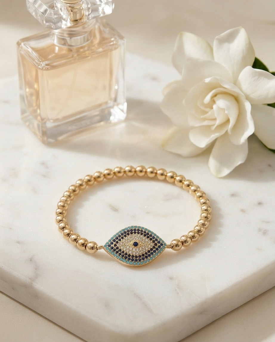 The Dainty Guardian Bracelet | 4mm 14k Gold Filled Beaded Stretch Bracelet