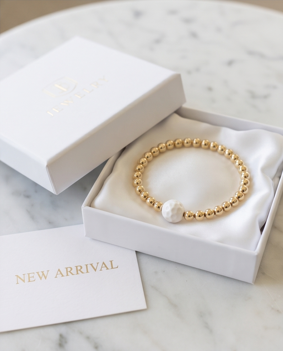 The Golf Ball Bracelet | 4mm Stretch | 14k Gold Filled