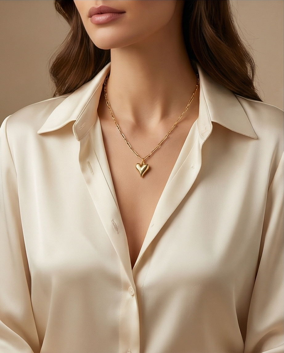 The Golden Hour Heart Necklace | 16” | Gold Filled