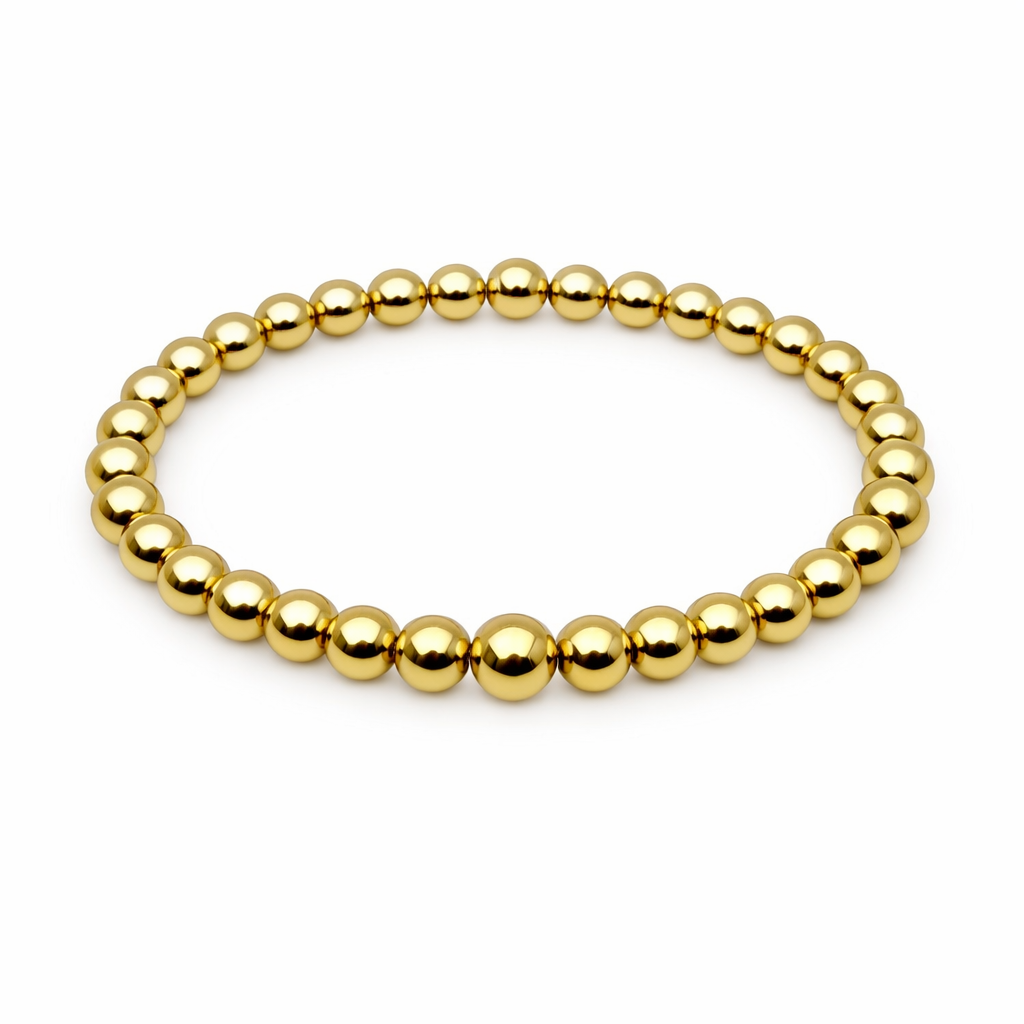 Classic Gold Beaded Stretch Bracelet | 14k Gold Filled