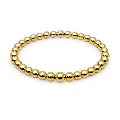 Classic Gold Beaded Stretch Bracelet | 14k Gold Filled