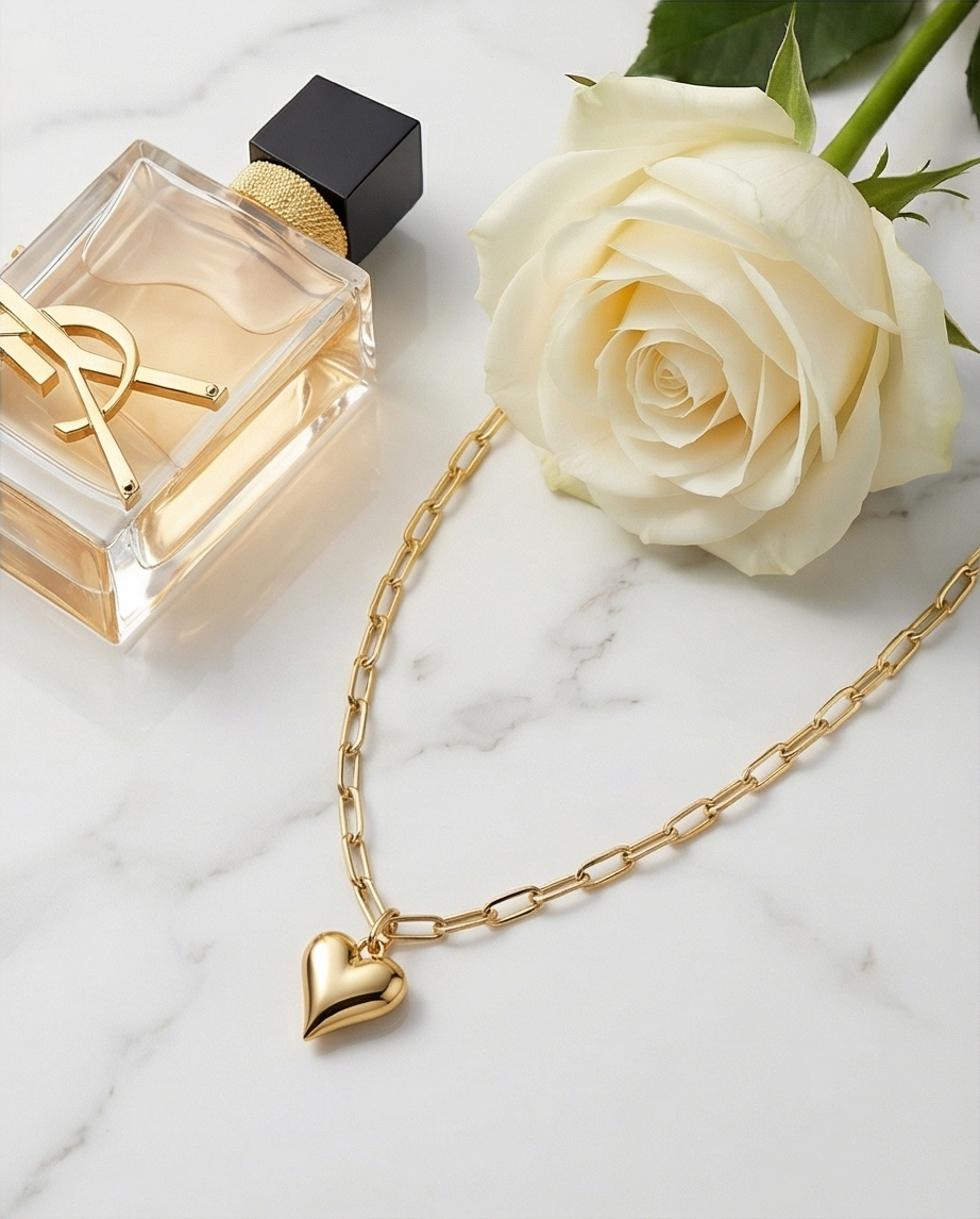The Golden Hour Heart Necklace | 16” | Gold Filled