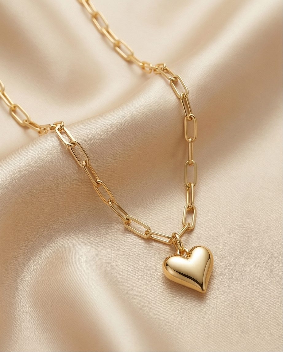 The Golden Hour Heart Necklace | 16” | Gold Filled