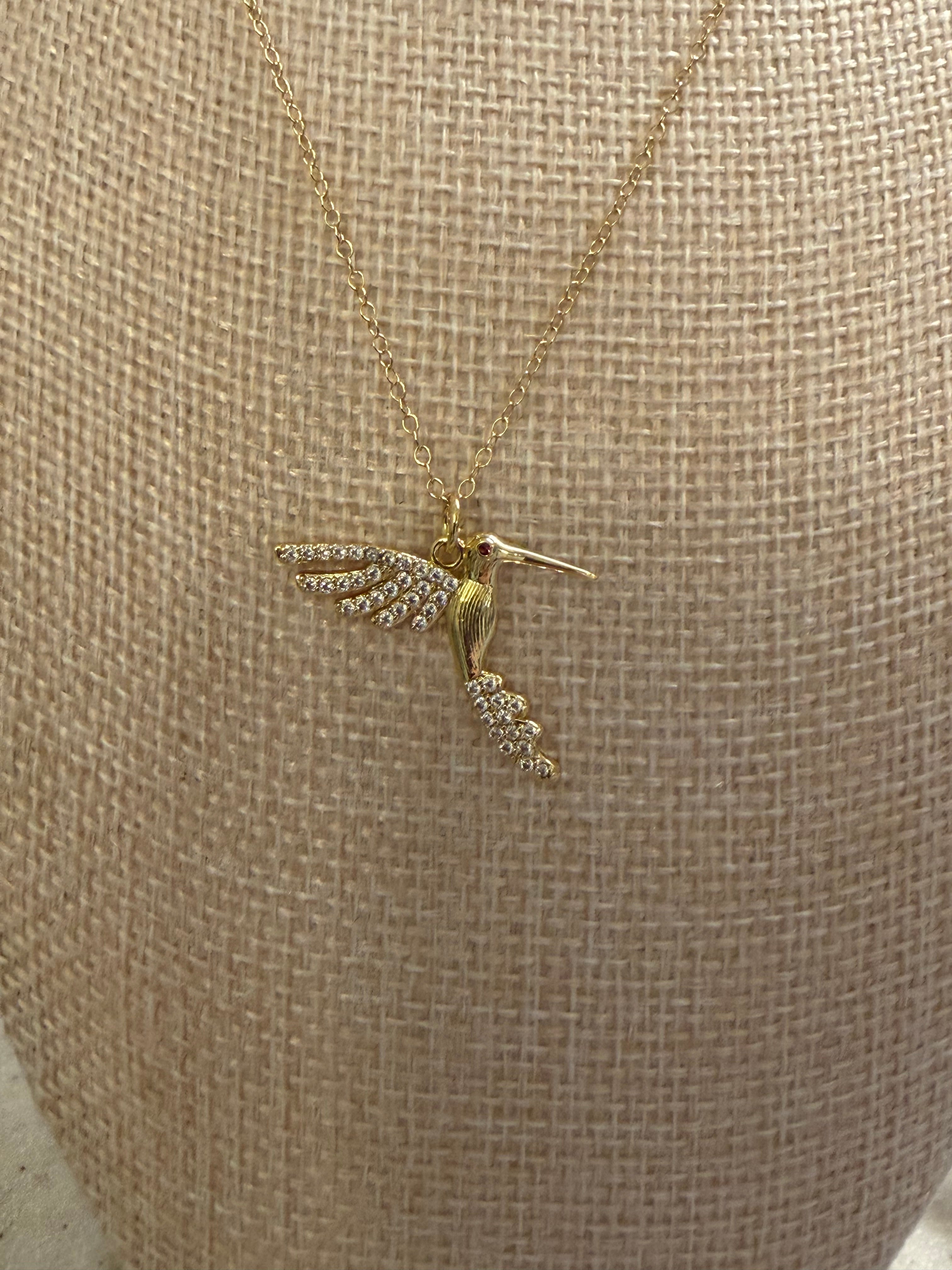 The Hummingbird Necklace | 16” | Gold Filled