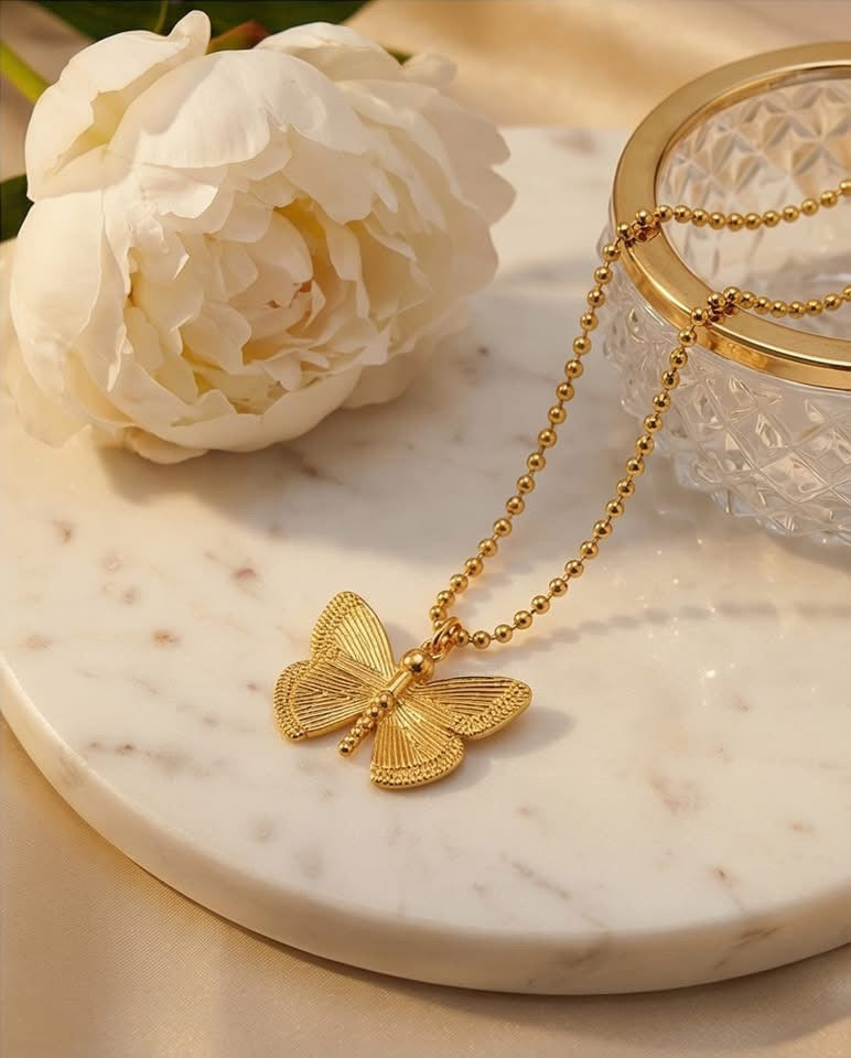 The Transformation Necklace | Gold Butterfly Pendant | 16” | Gold Filled
