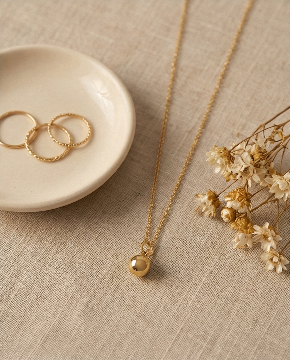 The Little Orb Necklace | 16” | Gold Filled