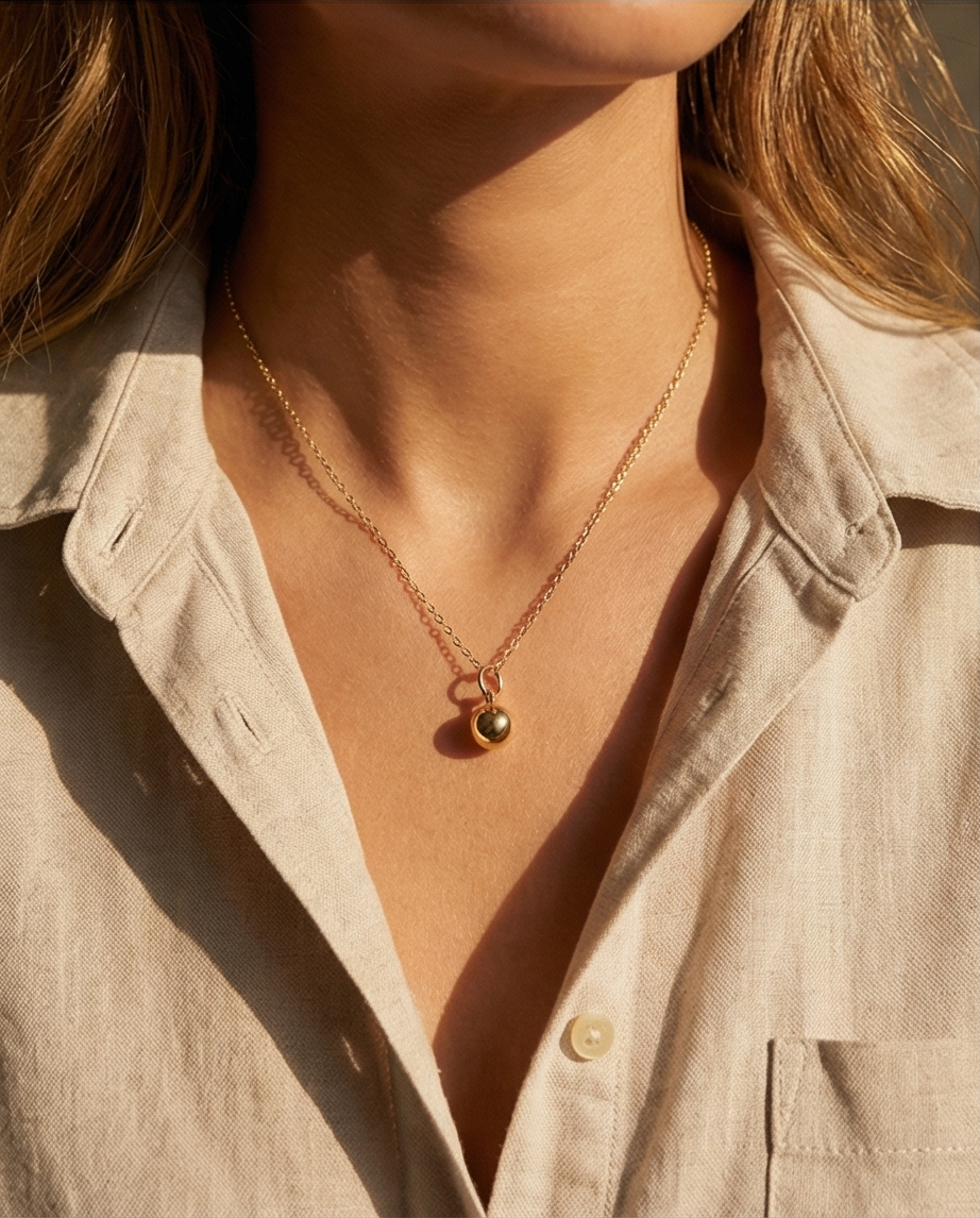 The Little Orb Necklace | 16” | Gold Filled
