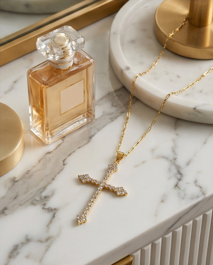 The Cathedral Cross Necklace | 16” | Gold Filled