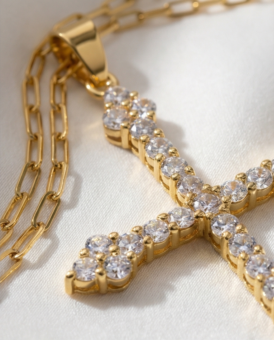 The Cathedral Cross Necklace | 16” | Gold Filled