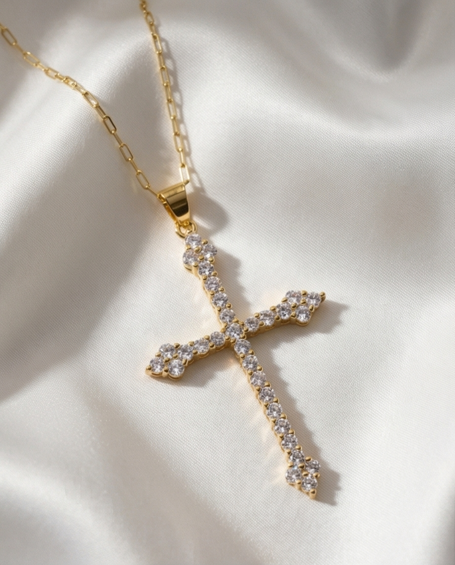 The Cathedral Cross Necklace | 16” | Gold Filled