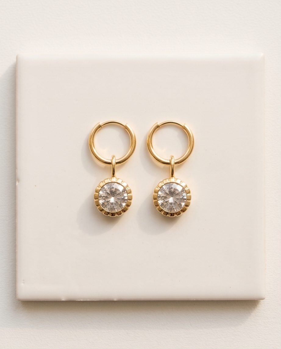 The Soleil | 14k Gold Filled CZ Hoop Earrings