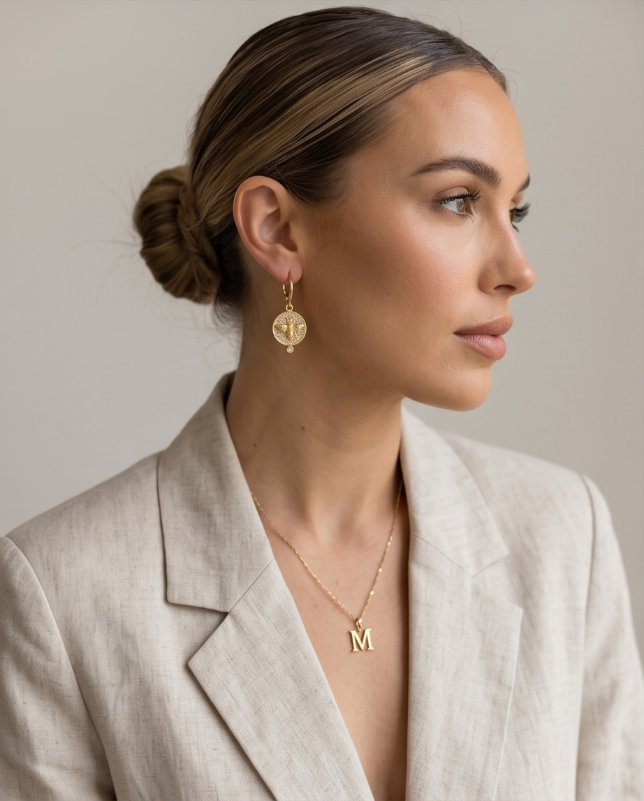 The Queen Bee | 14k Gold Filled Pavé Coin Hoop Earrings