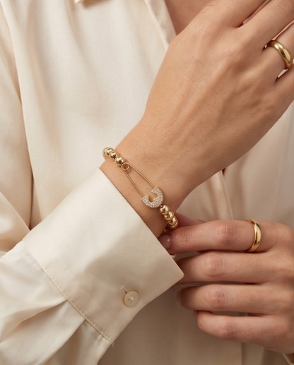 The Lockdown Bracelet | Pavé Pin | 14k Gold Filled | 7mm
