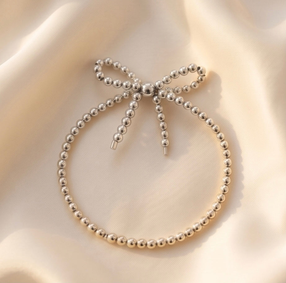 The Croquette | Beaded Bow Bracelet | Gold Filled &amp; Sterling Silver