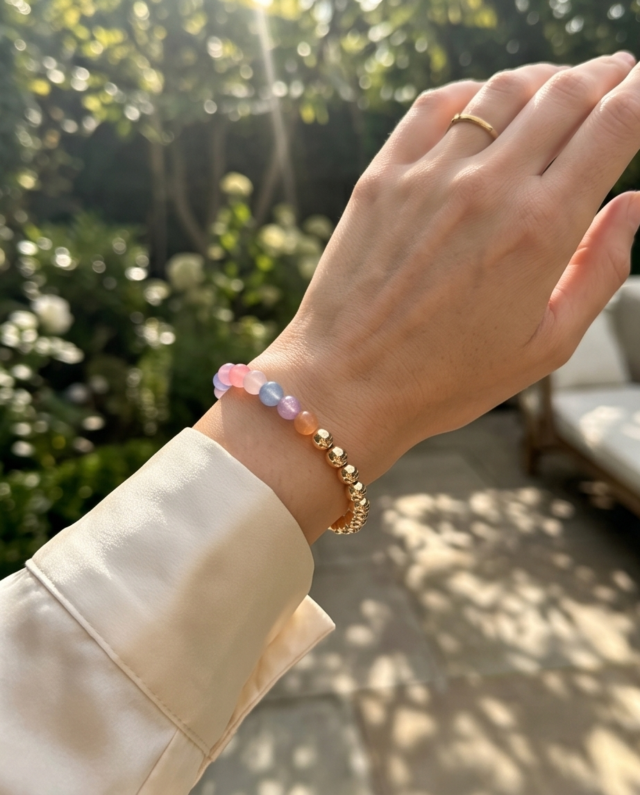 Serotonin Gold | UV Color Changing Stretch Bracelet