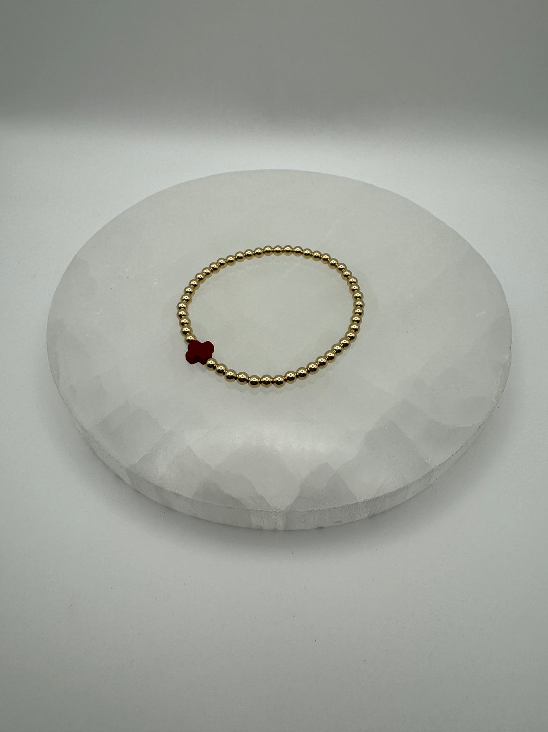 The Resin Cross Bracelet | 4mm Stretch | 14k Gold Filled