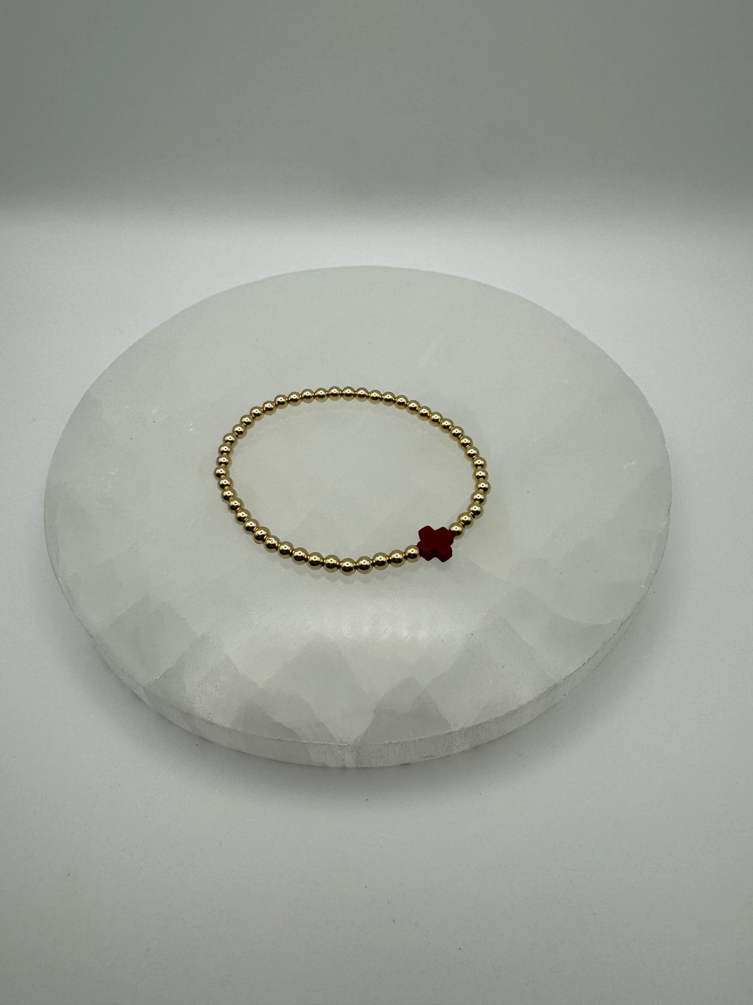 The Resin Cross Bracelet | 4mm Stretch | 14k Gold Filled