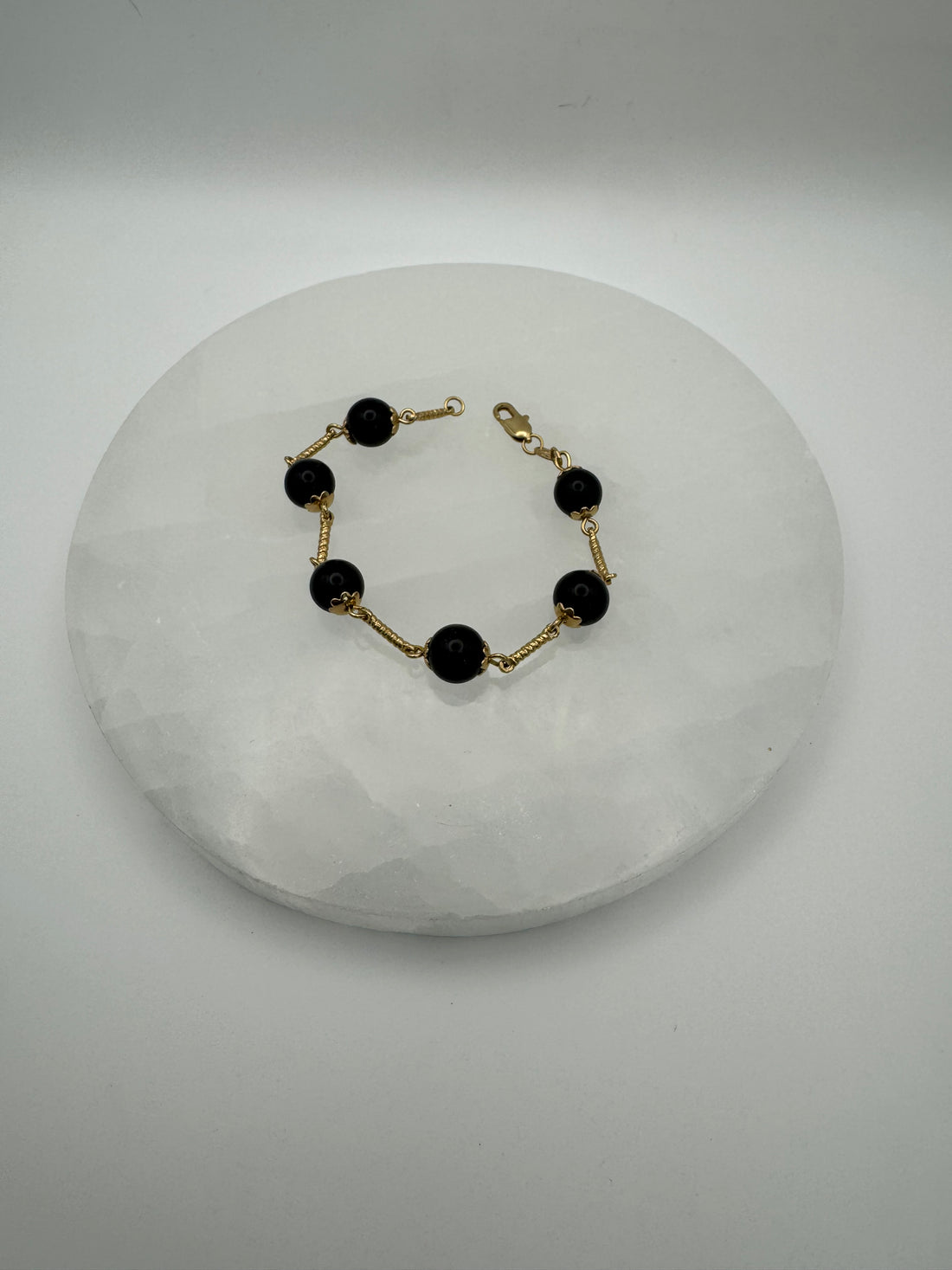 Black Opal &amp; 14k Gold-Filled Beaded Bracelet