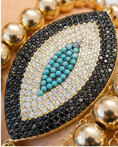 The Oracle Bracelet | Gold Filled Evil Eye Statement Bracelet