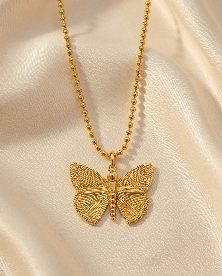 The Transformation Necklace | Gold Butterfly Pendant | 16” | Gold Filled