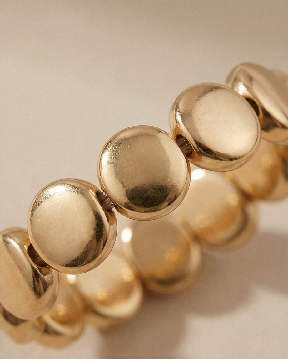The Halo Lentil Ring | Gold Filled