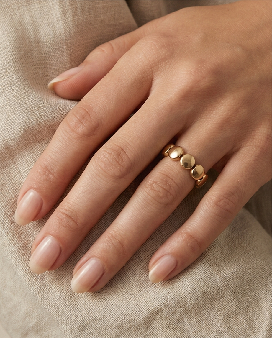 The Halo Lentil Ring | Gold Filled