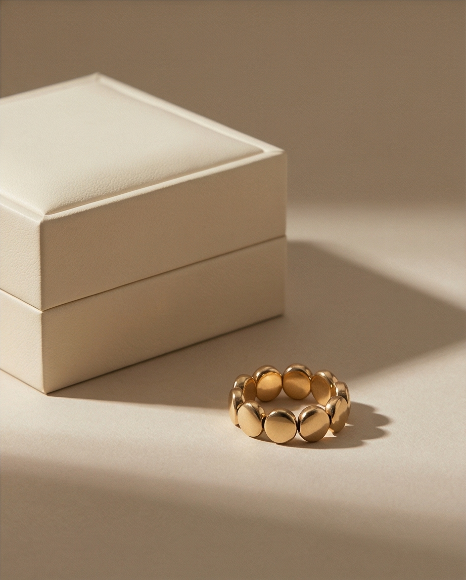 The Halo Lentil Ring | Gold Filled