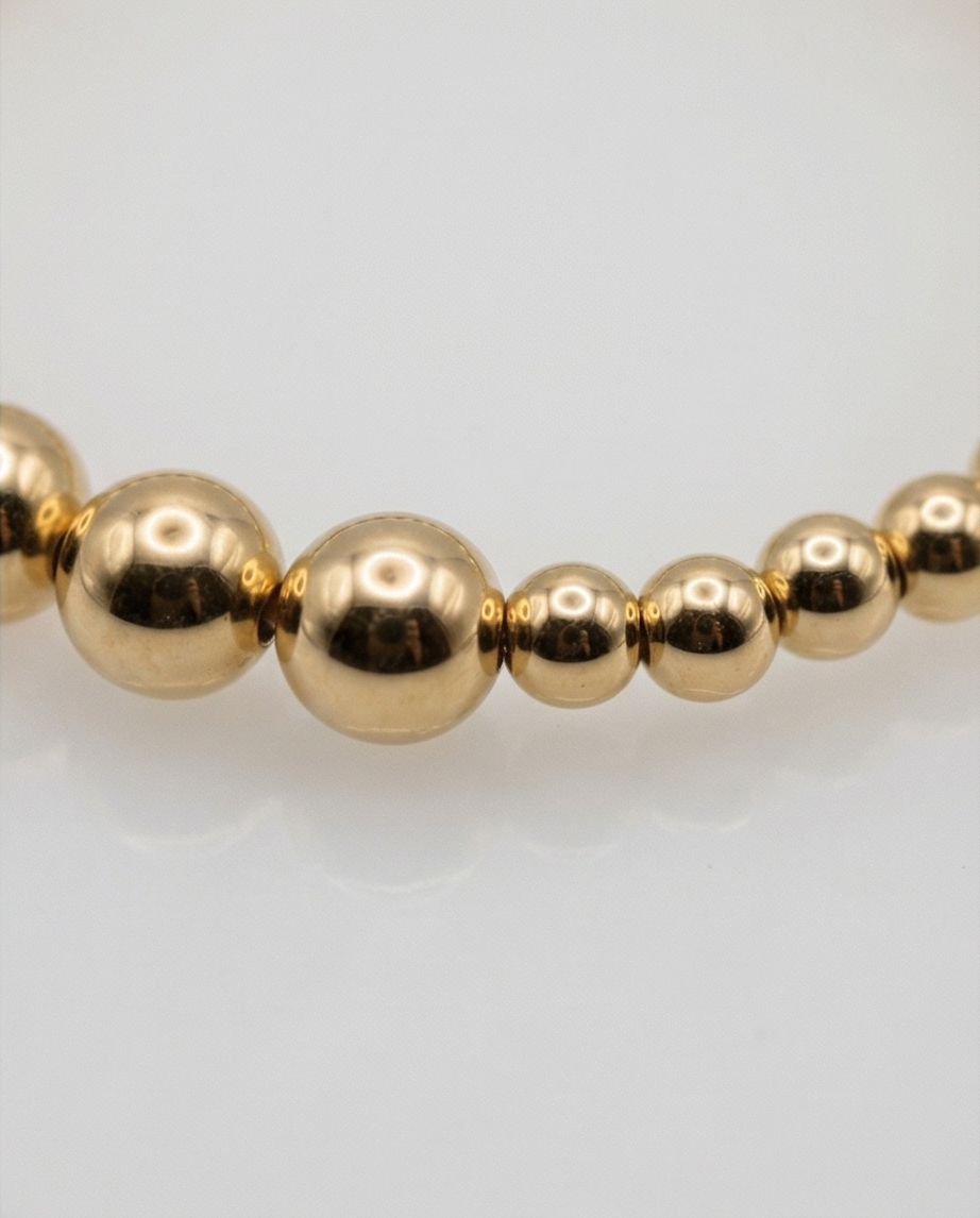 The Anchor Bracelet | Mixed Bead Stretch | Gold Filled or Sterling Silver