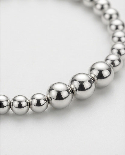 The Anchor Bracelet | Mixed Bead Stretch | Gold Filled or Sterling Silver