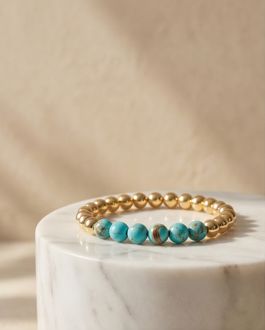 The Sedona Bracelet | 6mm Gold Filled + Genuine Turquoise