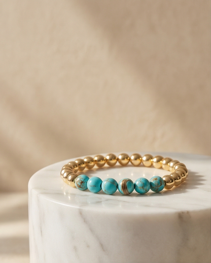 The Sedona Bracelet | 6mm Gold Filled + Genuine Turquoise