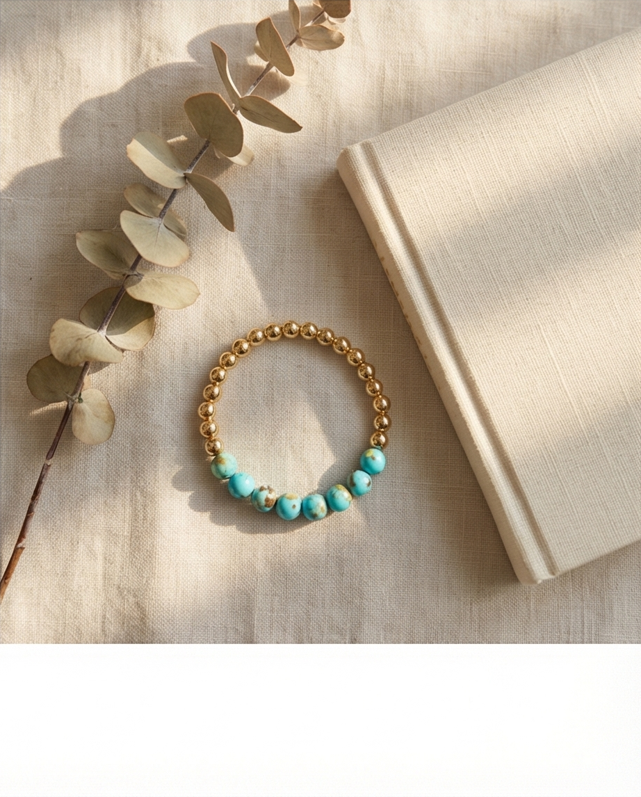 The Sedona Bracelet | 6mm Gold Filled + Genuine Turquoise