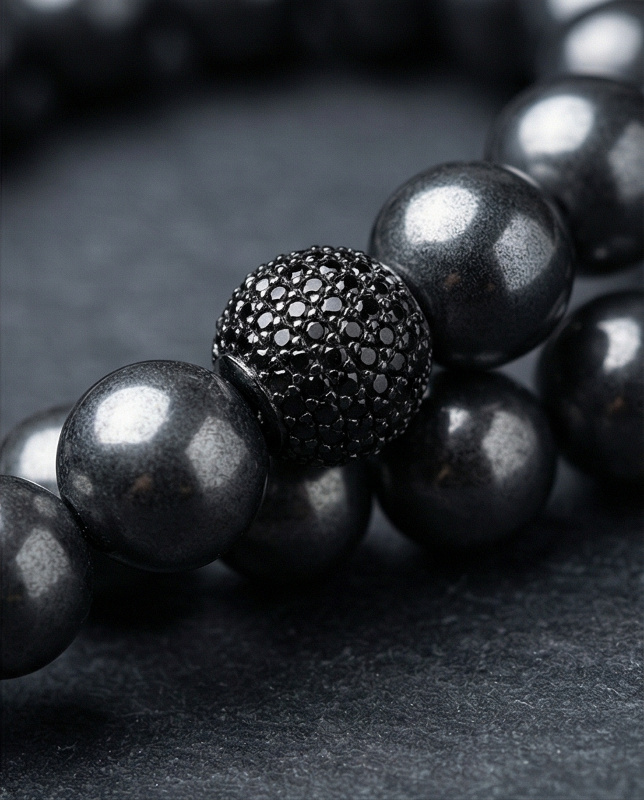 The Obsidian Bracelet | Onyx + Hematite Beaded Bracelet