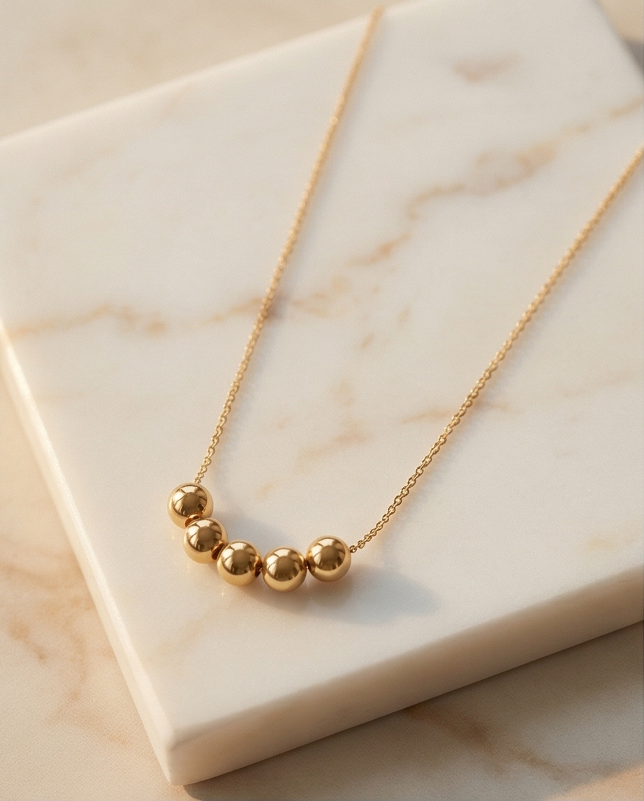 The Balance Necklace | 8mm Gold Filled Bead Necklace