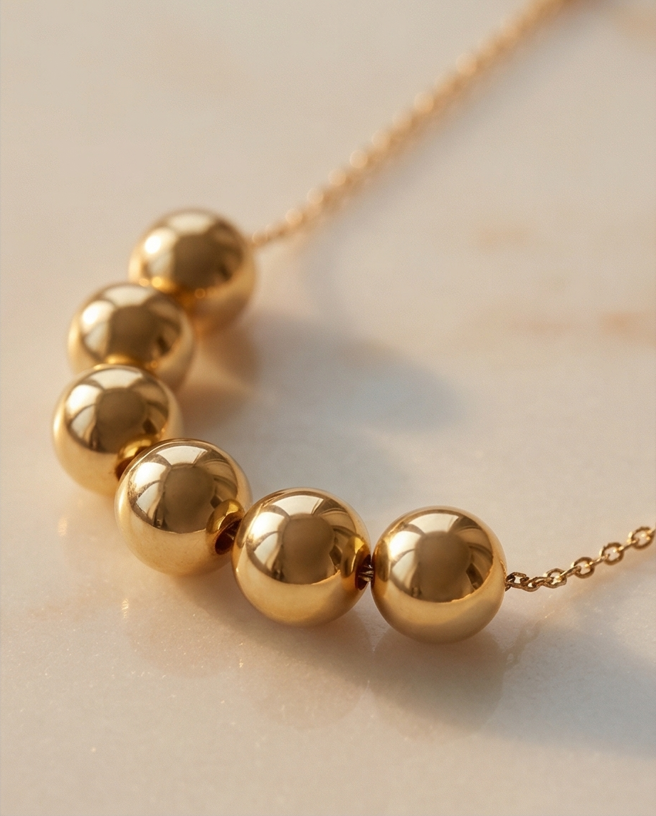 The Balance Necklace | 8mm Gold Filled Bead Necklace