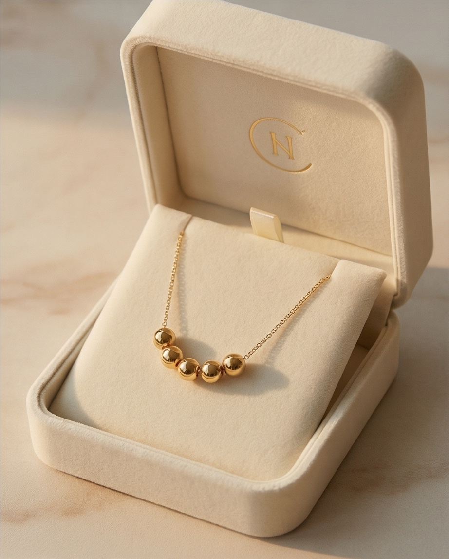 The Balance Necklace | 8mm Gold Filled Bead Necklace