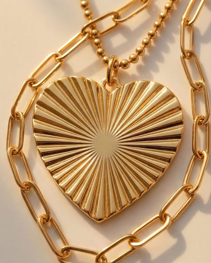 Sacred Heart Paperclip Necklace | 16” | Gold Filled