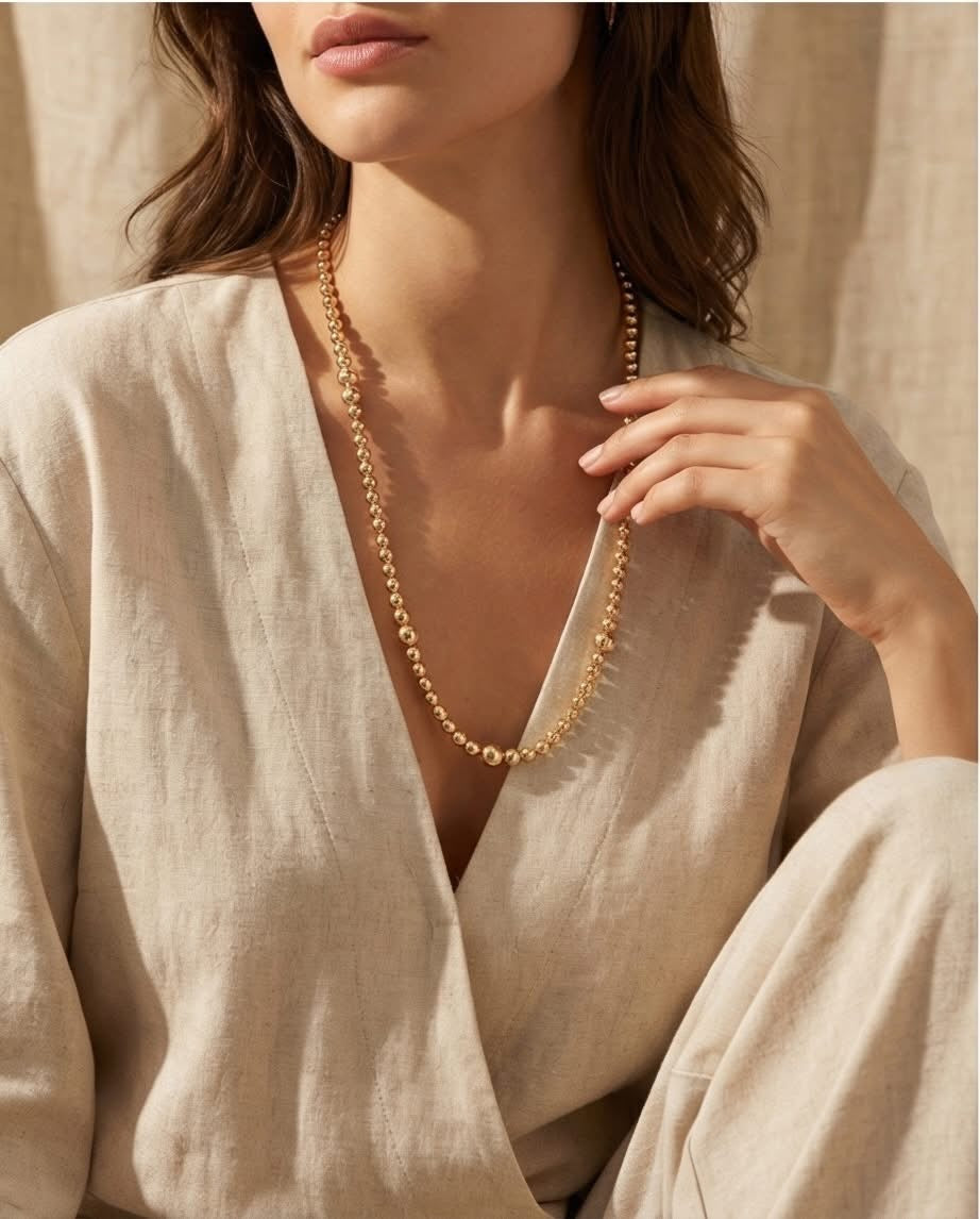 The Power Player Necklace | 5mm + 7mm Gold Filled Stretch