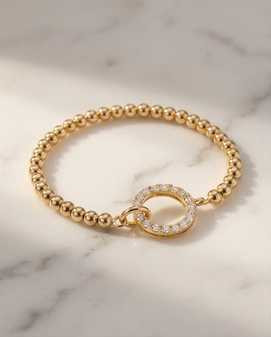 The Big Oh Bracelet | 4mm Stretch | 14k Gold Filled
