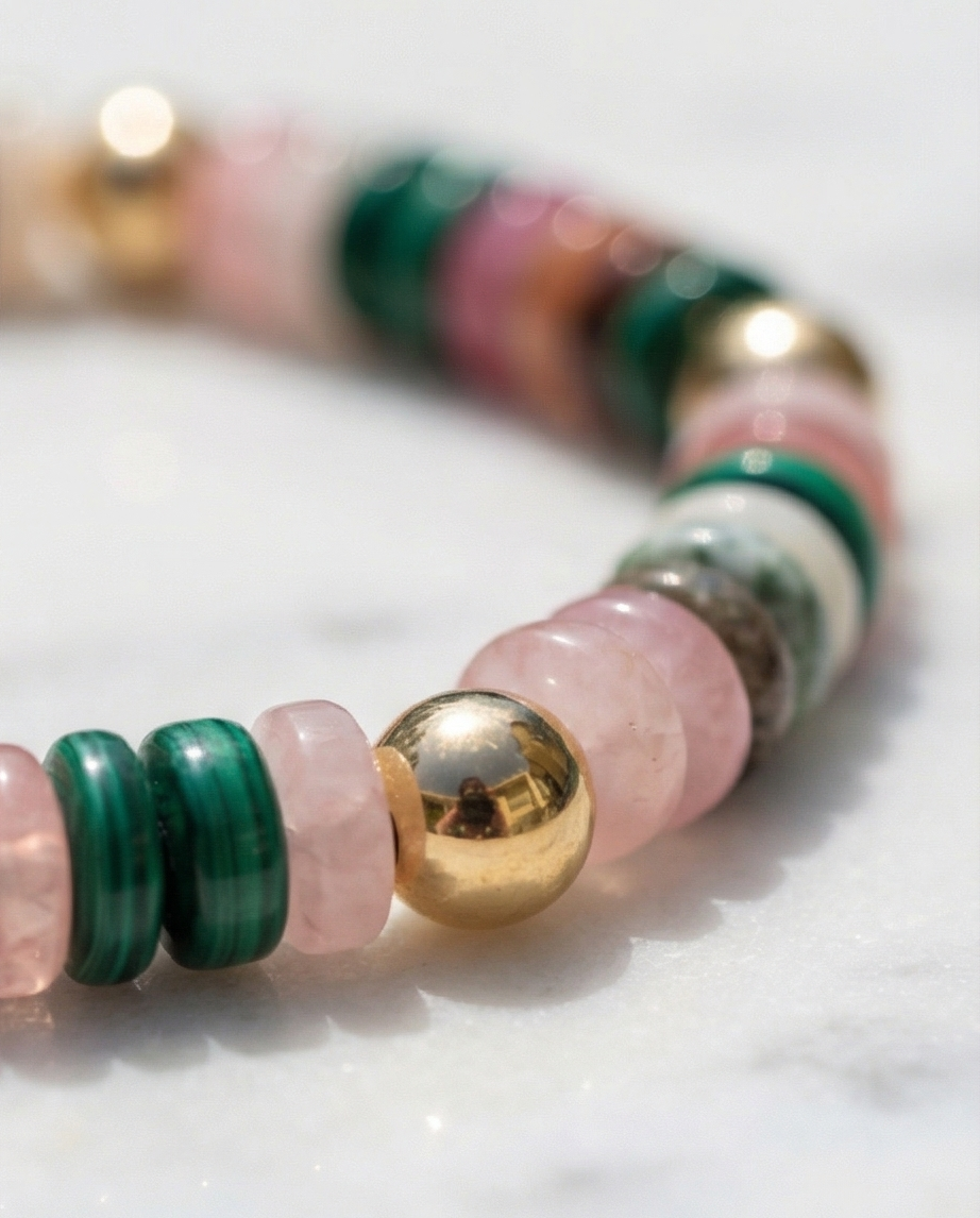 The Garden Party Bracelet | Multi Gemstone + 14k Gold Filled | 6mm Stretch Bracelet