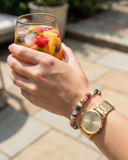 The Garden Party Bracelet | Multi Gemstone + 14k Gold Filled | 6mm Stretch Bracelet