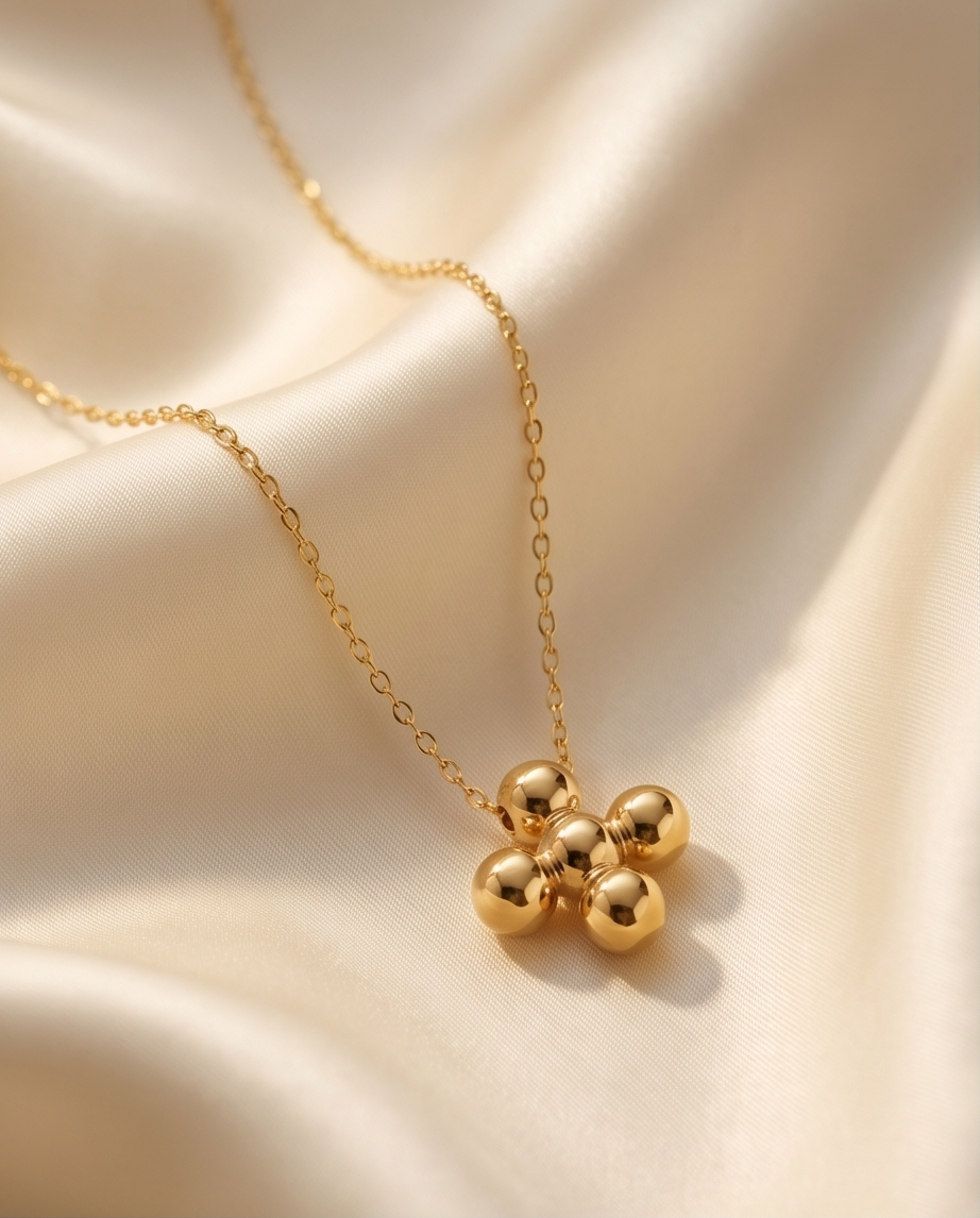 The Quiet Faith Necklace | 14k Gold Filled Beaded Cross Pendant
