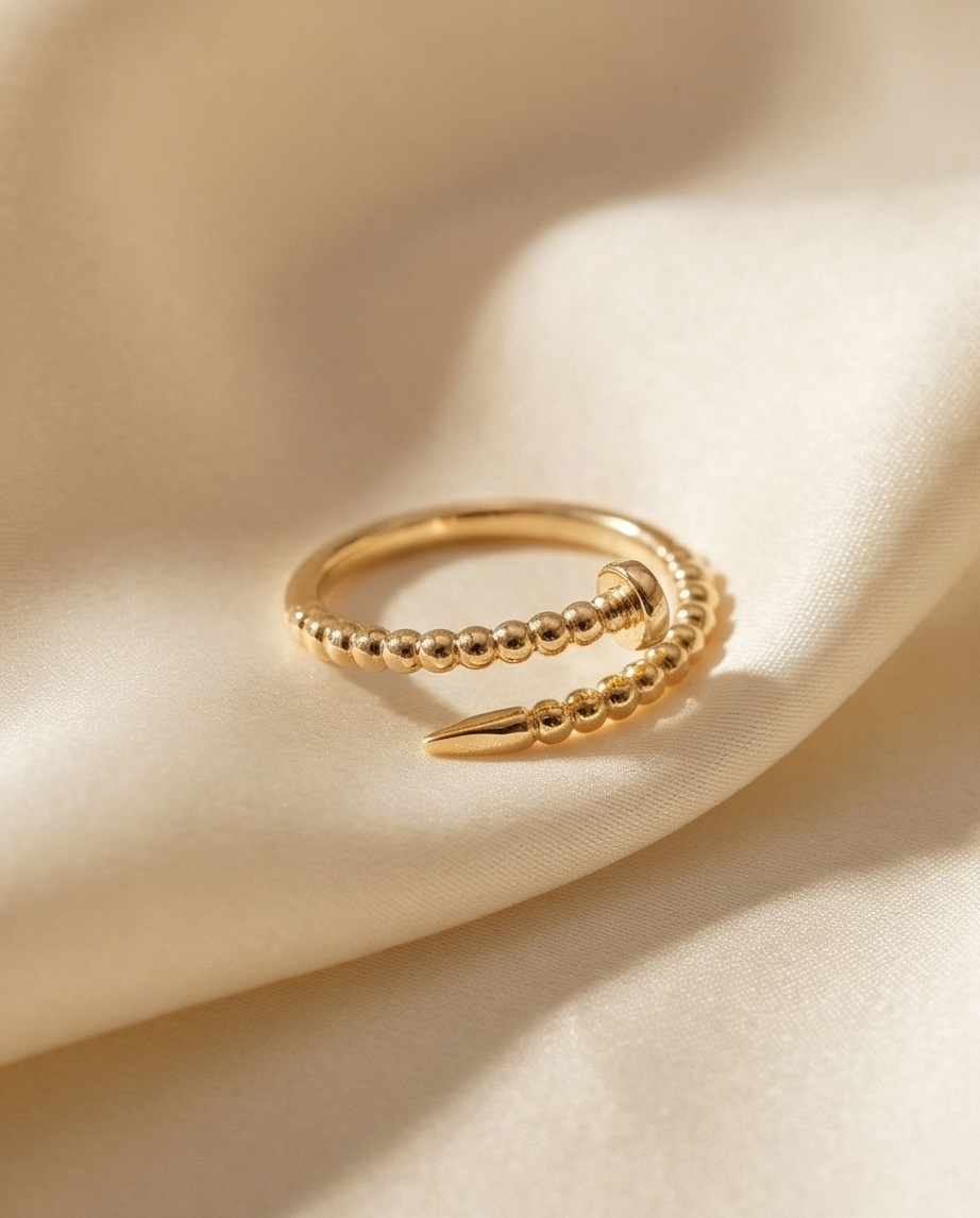The Hit the Nail Ring | Adjustable Gold Filled Nail Ring